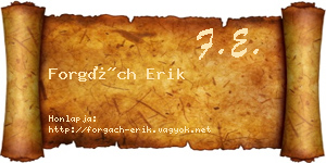 Forgách Erik névjegykártya