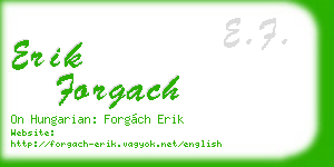erik forgach business card